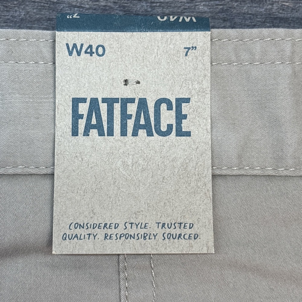 Fat Face Men's Size 40 Mawes Chino Shorts Flat Front Stone Cotton Stretch NEW - Picture 7 of 14